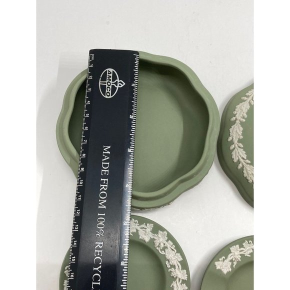 Vintage Wedgewood green ashtray trinket dish container with 2 dishes - Picture 3 of 7